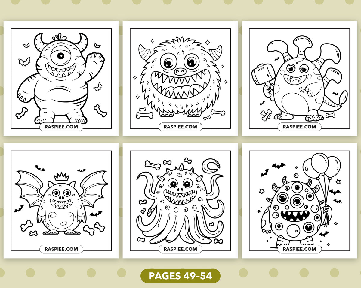 Creepy Monster bold and easy coloring pages, sample sheet 9