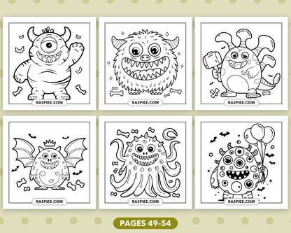 Creepy Monster bold and easy coloring pages, sample sheet 9