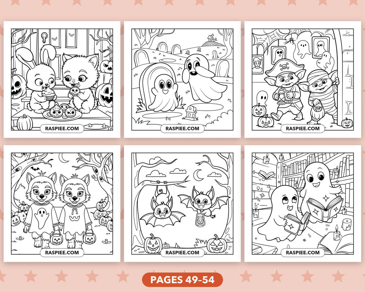 Creepy Friends Halloween bold and easy coloring pages, sample sheet 9
