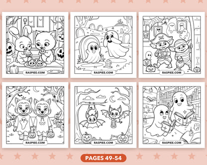 Creepy Friends Halloween bold and easy coloring pages, sample sheet 9
