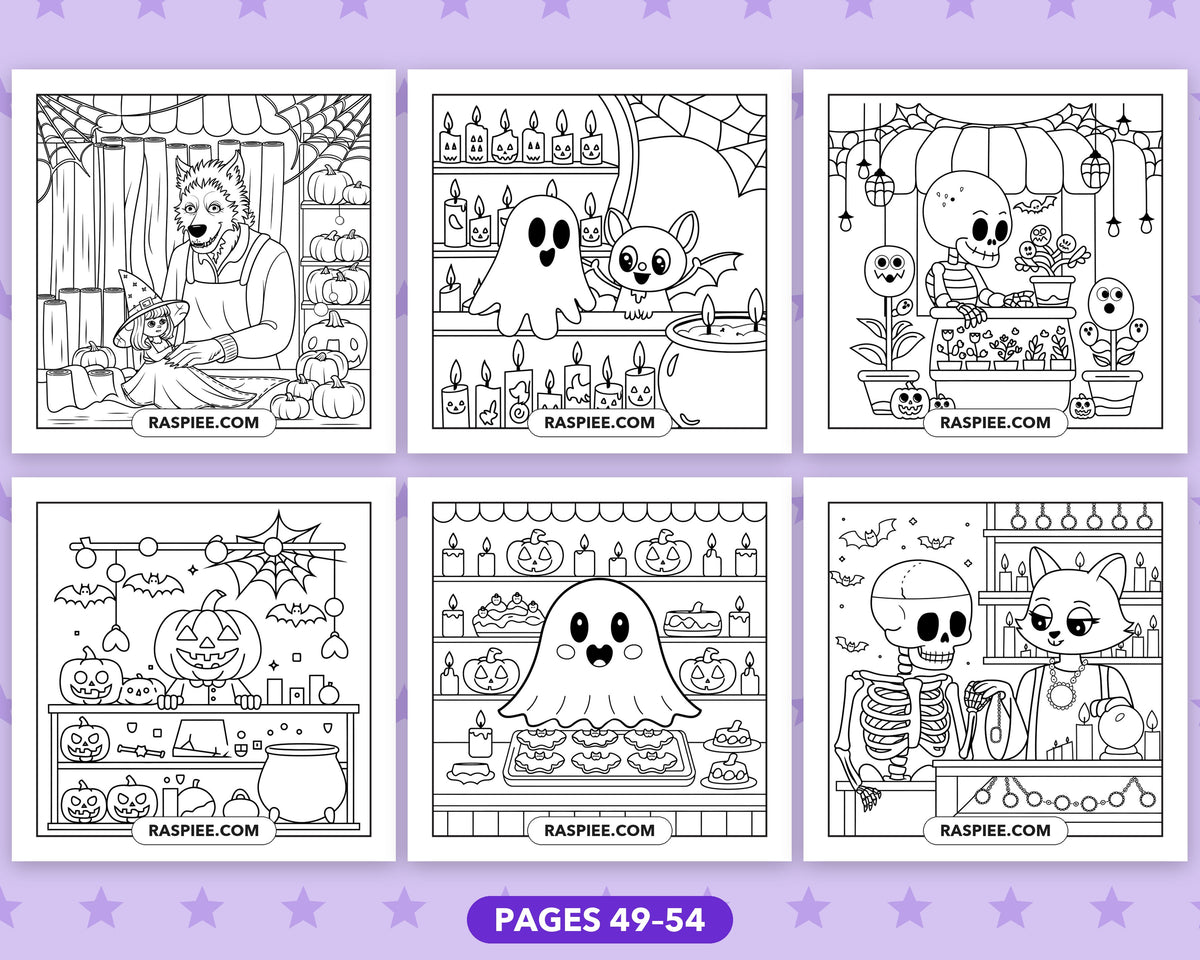 Spooky Shop Halloween bold and easy coloring pages, sample sheet 9