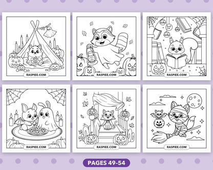 Spooky Times Halloween Animal bold and easy coloring pages, sample sheet 9