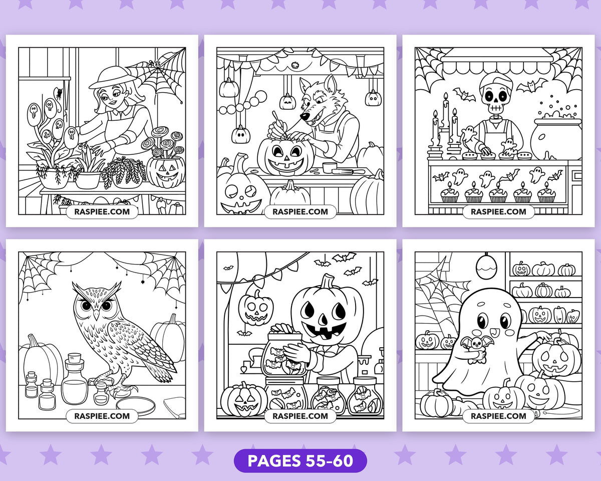Spooky Shop Halloween bold and easy coloring pages, sample sheet 10
