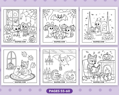 Spooky Times Halloween Animal bold and easy coloring pages, sample sheet 10