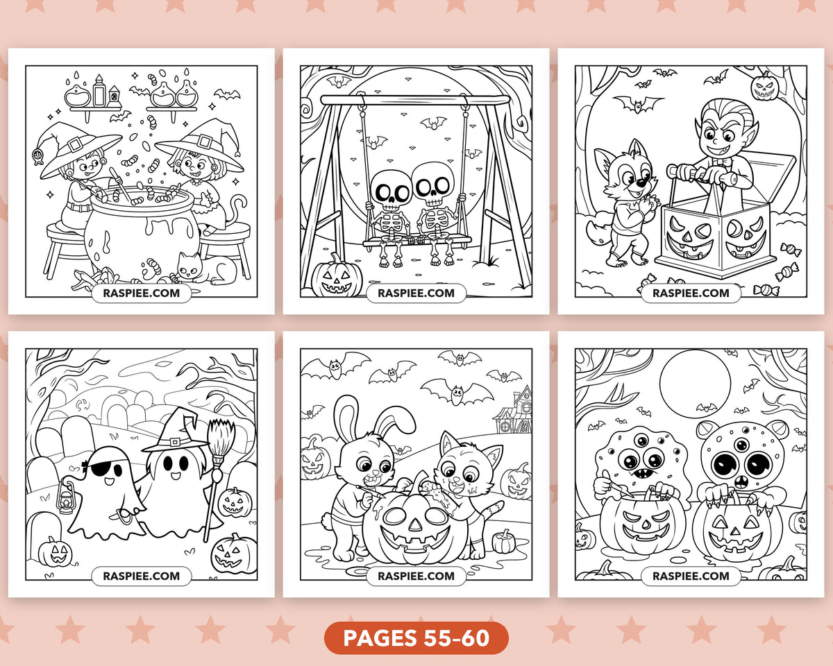 Creepy Friends Halloween bold and easy coloring pages, sample sheet 10