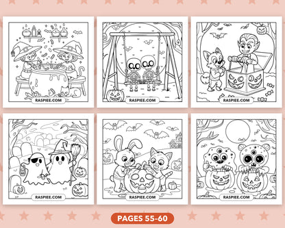 Creepy Friends Halloween bold and easy coloring pages, sample sheet 10