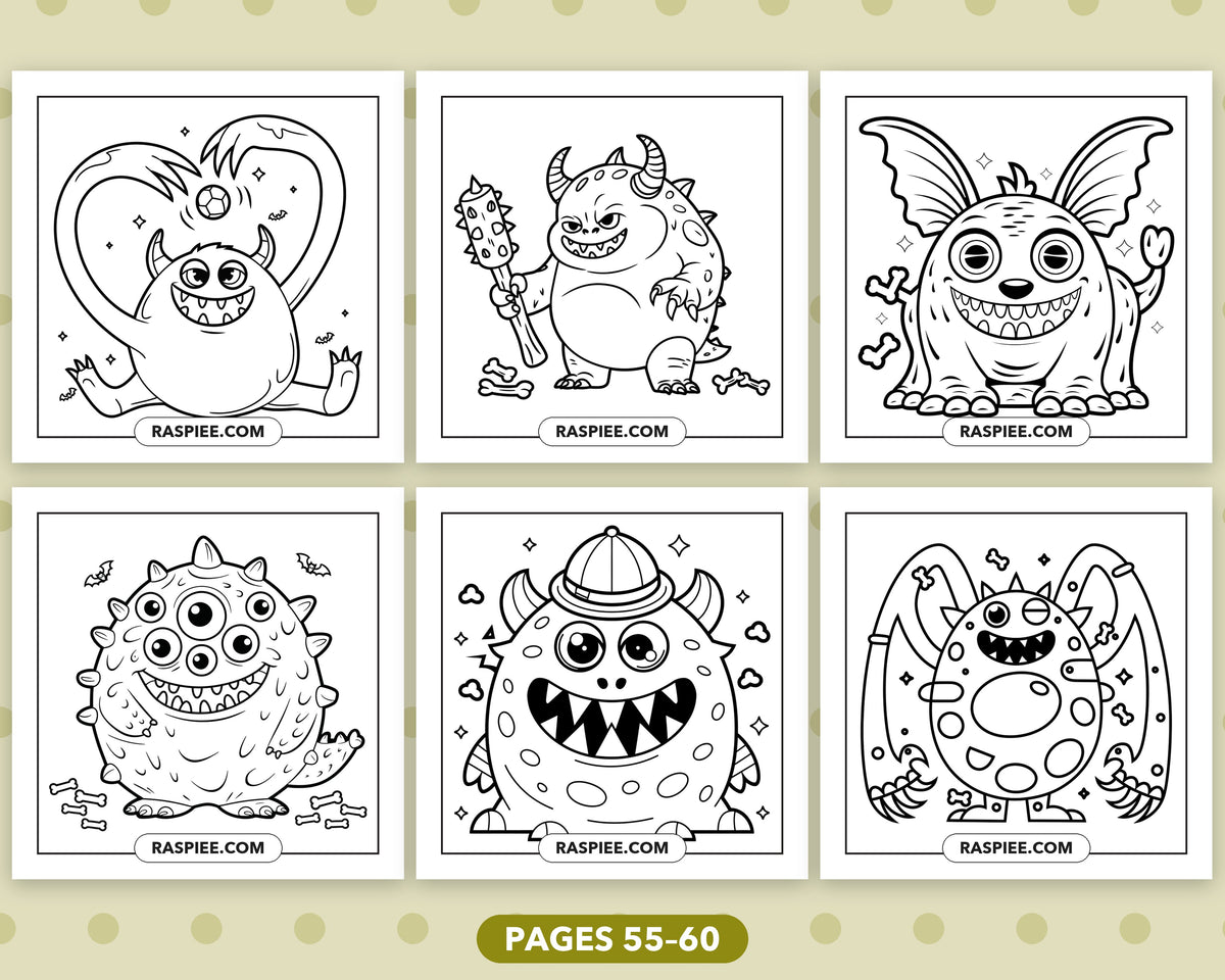 Creepy Monster bold and easy coloring pages, sample sheet 10