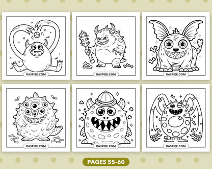 Creepy Monster bold and easy coloring pages, sample sheet 10