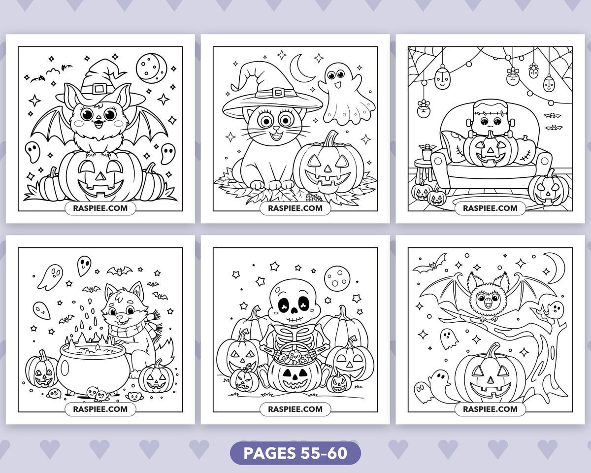 Spooky Besties Halloween bold and easy coloring pages, sample sheet 10