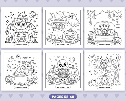 Spooky Besties Halloween bold and easy coloring pages, sample sheet 10