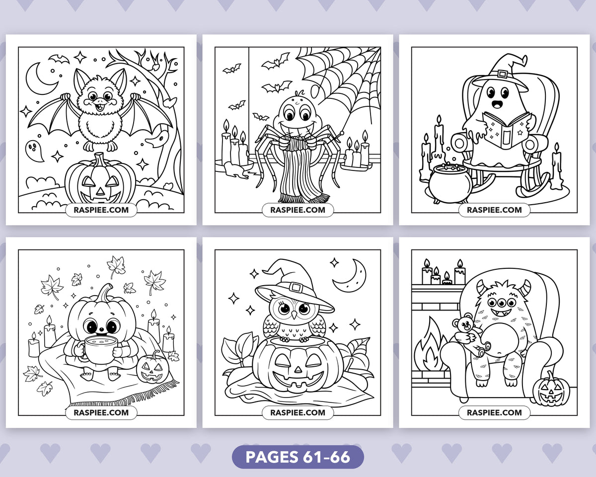 Spooky Besties Halloween bold and easy coloring pages, sample sheet 11