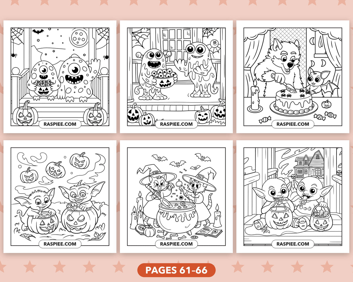 Creepy Friends Halloween bold and easy coloring pages, sample sheet 11