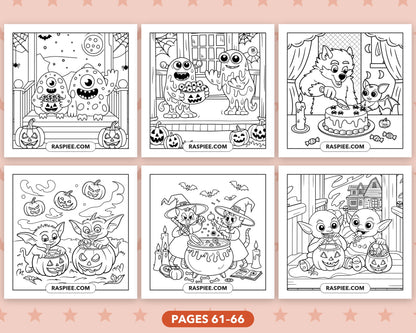 Creepy Friends Halloween bold and easy coloring pages, sample sheet 11