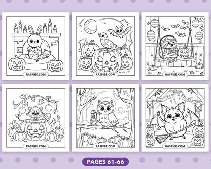 Spooky Times Halloween Animal bold and easy coloring pages, sample sheet 11