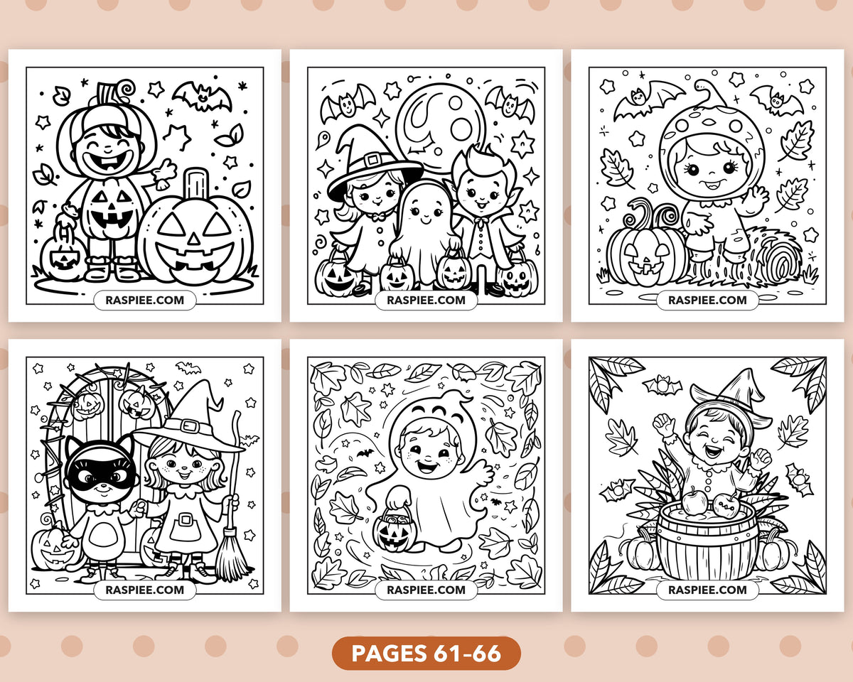 Cozy Halloween bold and easy coloring pages, sample sheet 11