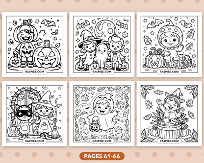 Cozy Halloween bold and easy coloring pages, sample sheet 11