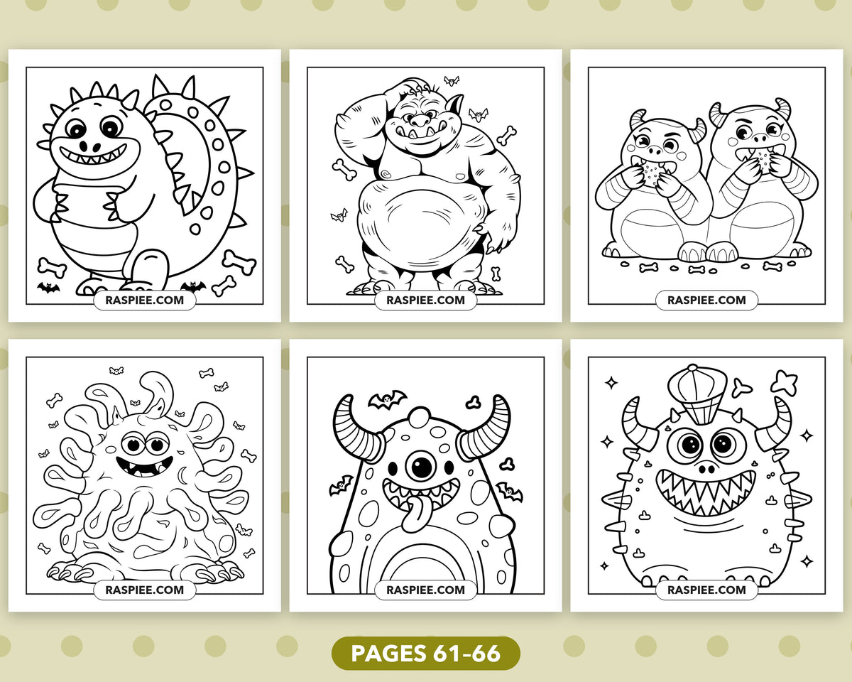 Creepy Monster bold and easy coloring pages, sample sheet 11