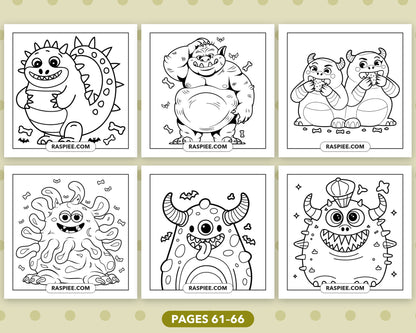 Creepy Monster bold and easy coloring pages, sample sheet 11
