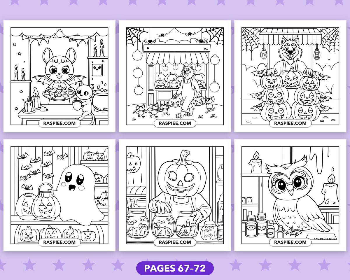 Spooky Shop Halloween bold and easy coloring pages, sample sheet 12