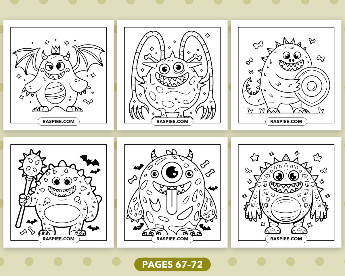 Creepy Monster bold and easy coloring pages, sample sheet 12
