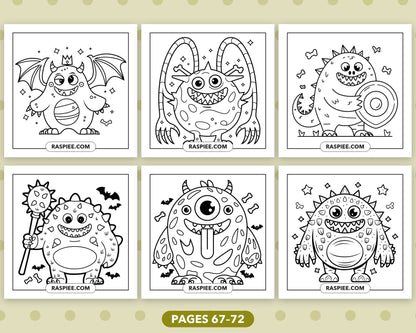 Creepy Monster bold and easy coloring pages, sample sheet 12