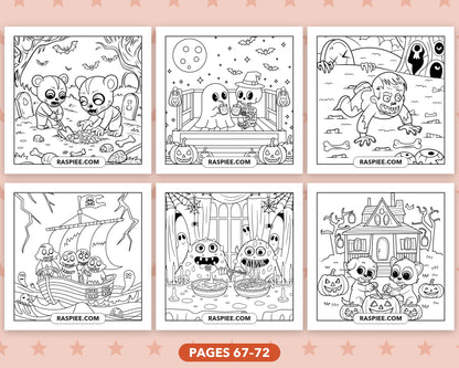 Creepy Friends Halloween bold and easy coloring pages, sample sheet 12