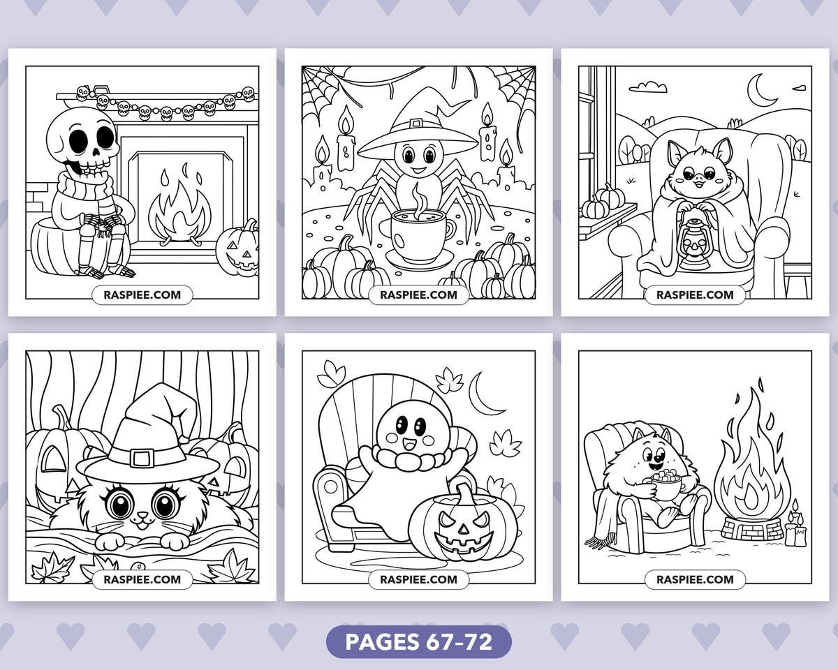 Spooky Besties Halloween bold and easy coloring pages, sample sheet 12