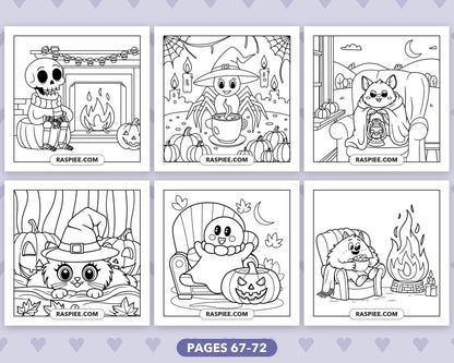 Spooky Besties Halloween bold and easy coloring pages, sample sheet 12