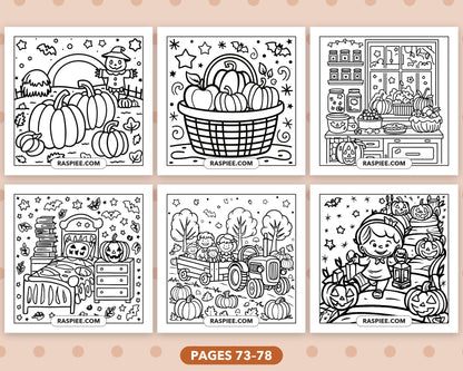 Cozy Halloween bold and easy coloring pages, sample sheet 13