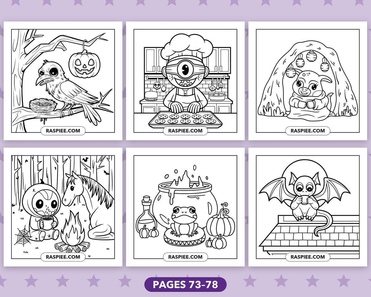 Little Spooky Halloween bold and easy coloring pages, sample sheet 13
