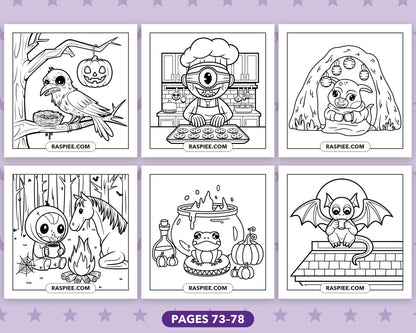 Little Spooky Halloween bold and easy coloring pages, sample sheet 13