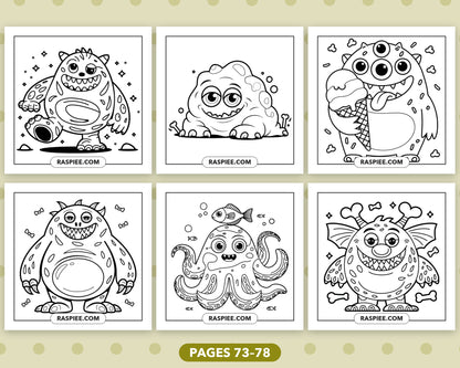 Creepy Monster bold and easy coloring pages, sample sheet 13