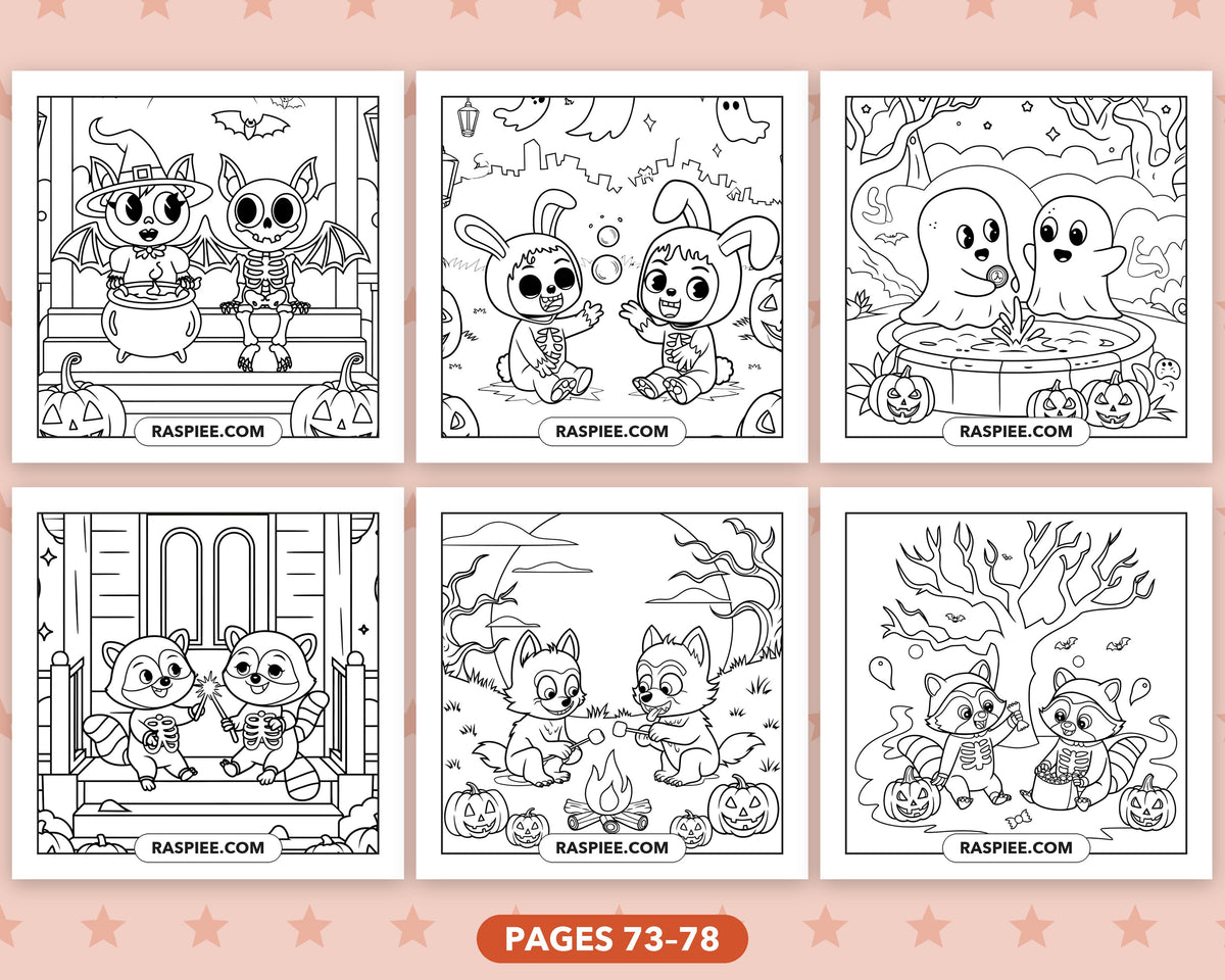 Creepy Friends Halloween bold and easy coloring pages, sample sheet 13