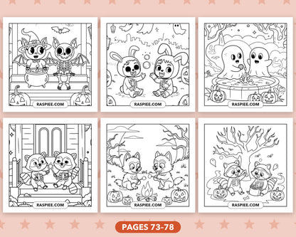 Creepy Friends Halloween bold and easy coloring pages, sample sheet 13