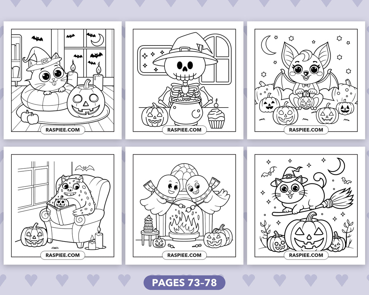 Spooky Besties Halloween bold and easy coloring pages, sample sheet 13