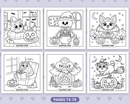 Spooky Besties Halloween bold and easy coloring pages, sample sheet 13