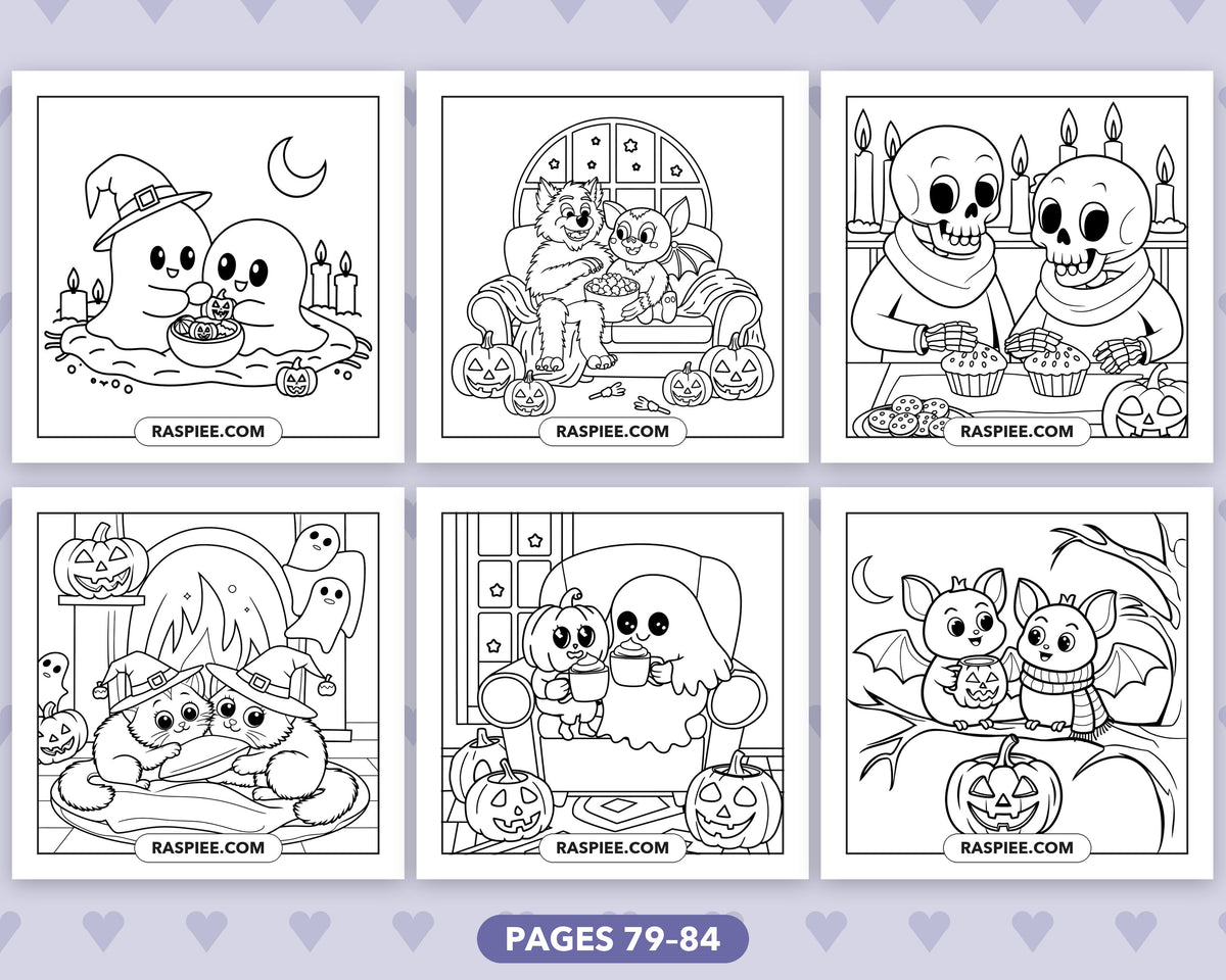Spooky Besties Halloween bold and easy coloring pages, sample sheet 14