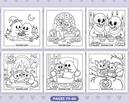 Spooky Besties Halloween bold and easy coloring pages, sample sheet 14
