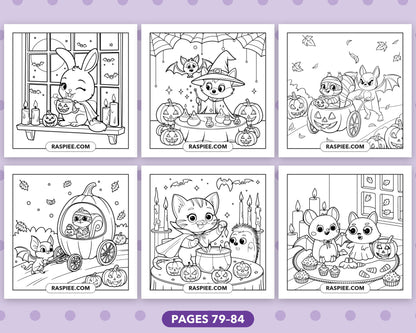Spooky Times Halloween Animal bold and easy coloring pages, sample sheet 14