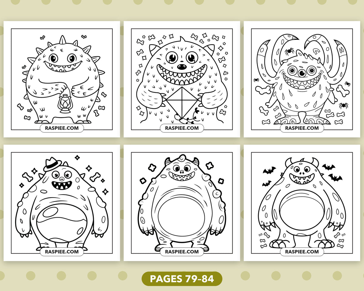 Creepy Monster bold and easy coloring pages, sample sheet 14