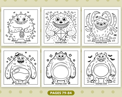 Creepy Monster bold and easy coloring pages, sample sheet 14