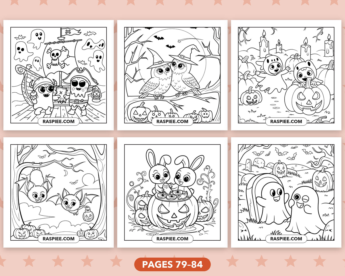 Creepy Friends Halloween bold and easy coloring pages, sample sheet 14