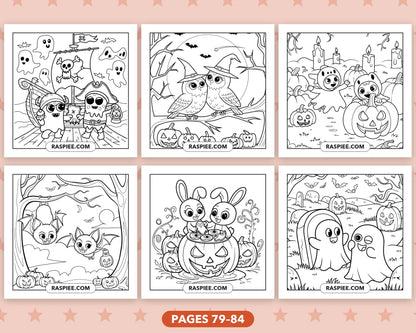 Creepy Friends Halloween bold and easy coloring pages, sample sheet 14