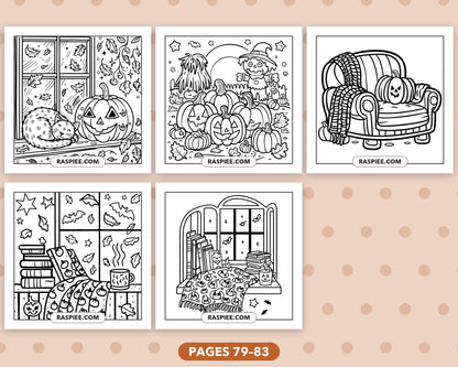 Cozy Halloween bold and easy coloring pages, sample sheet 14