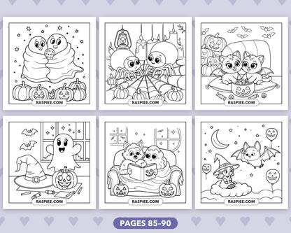 Spooky Besties Halloween bold and easy coloring pages, sample sheet 15