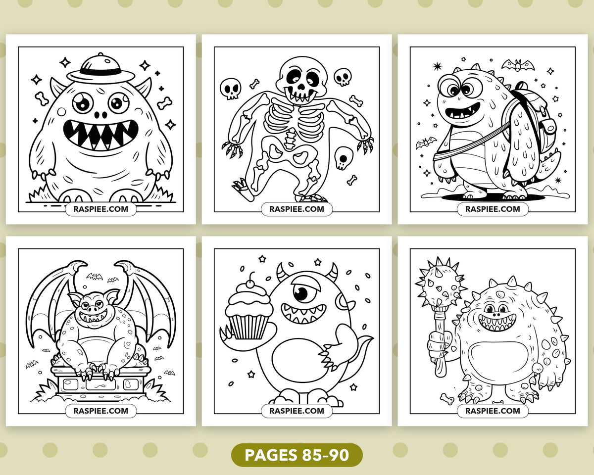 Creepy Monster bold and easy coloring pages, sample sheet 15
