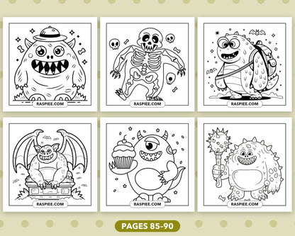 Creepy Monster bold and easy coloring pages, sample sheet 15