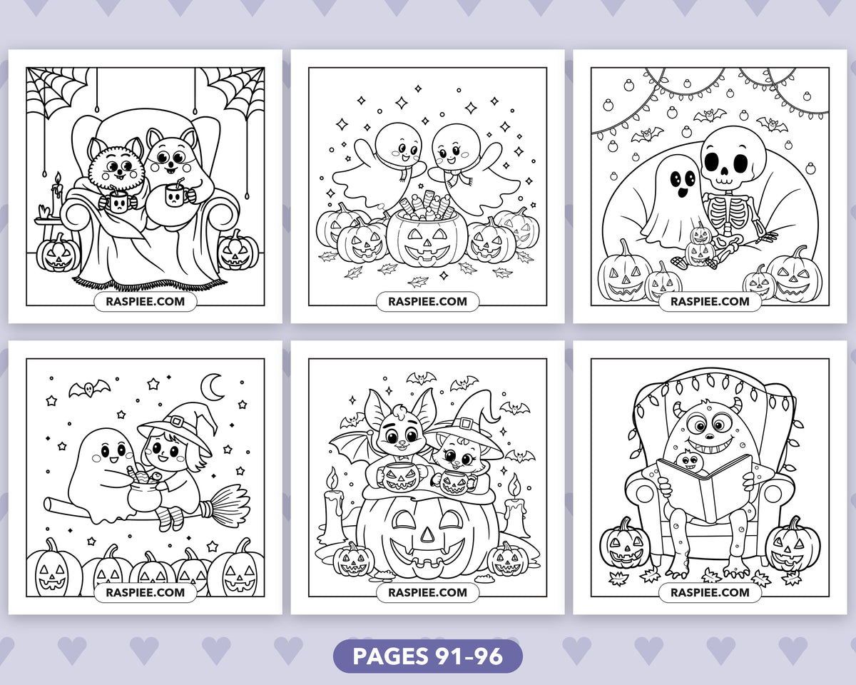 Spooky Besties Halloween bold and easy coloring pages, sample sheet 16