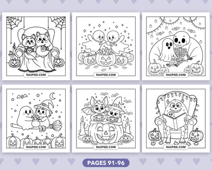Spooky Besties Halloween bold and easy coloring pages, sample sheet 16