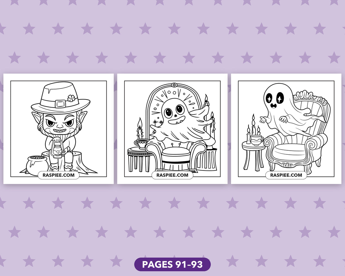 Little Spooky Halloween bold and easy coloring pages, sample sheet 16